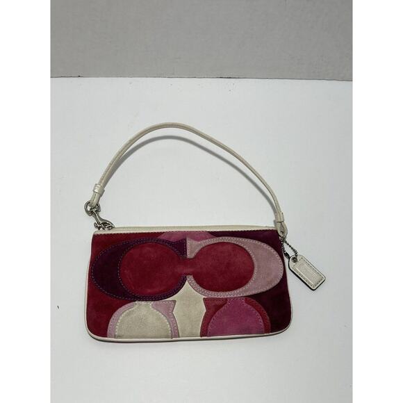 Coach Ltd Ed Op Art Multicolor Suede Leather Zipper Closure Wristlet Wallet - Picture 4 of 13